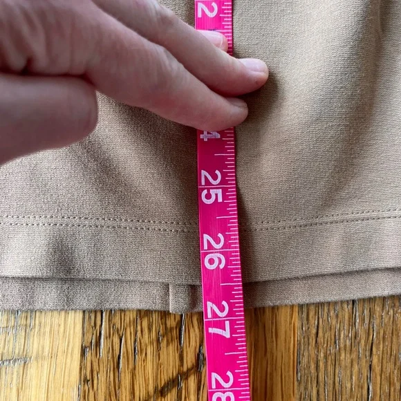 Nine West Camel Pull On Pencil Skirt Small | Stretch Knit Midi Work Minimalist - Picture 8 of 8